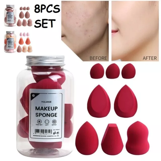 8PCS Beauty Makeup Egg Sponge Flaw-less-Foundation Powder Blender Cosmetic Puff