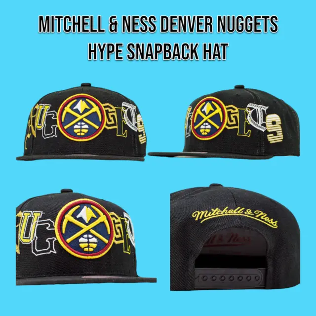 MITCHELL & NESS Denver Nuggets Hype Snapback Hat Cap Black OSFM $34.95 ...