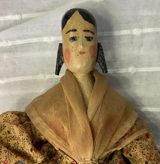 Antique Wood Wooden Doll Peg Joints Rare Mystery Doll