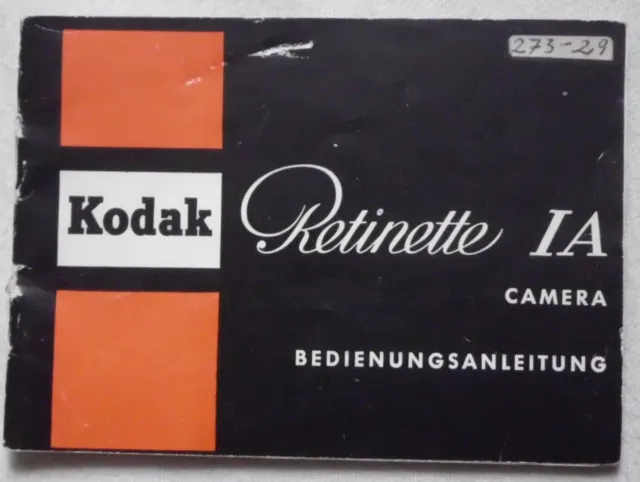 Kodak Retinette IA Camera, Bedienungsanleitung.