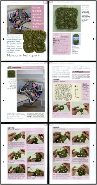 Moroccan Leaf Square #12 Advanced Throw - The Art Of Crochet 3 Page Pattern