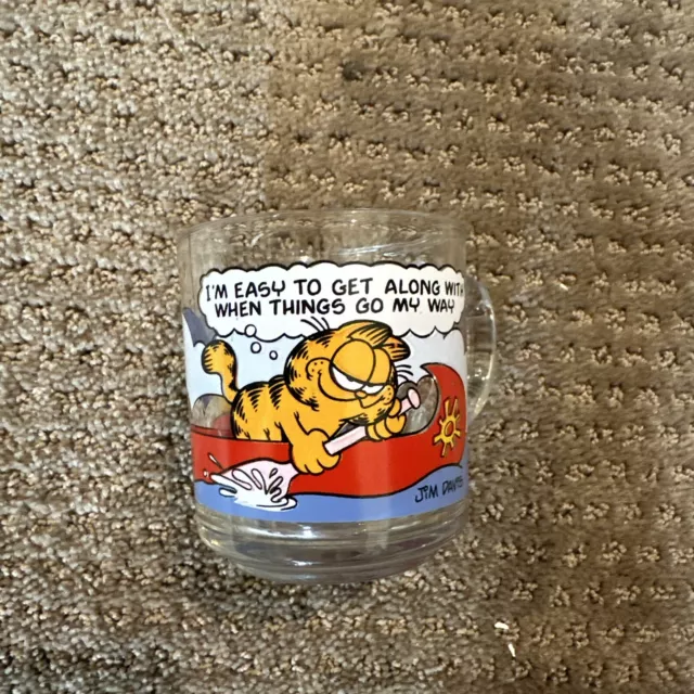 1978 Vintage McDonalds Garfield and Odie Glass Mug Coffee Cup Jim Davis