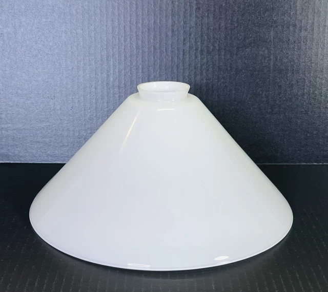 VTG VIANNE 12” Shade FRANCE White Cased Pendant Mouth Blown Glass Replacement