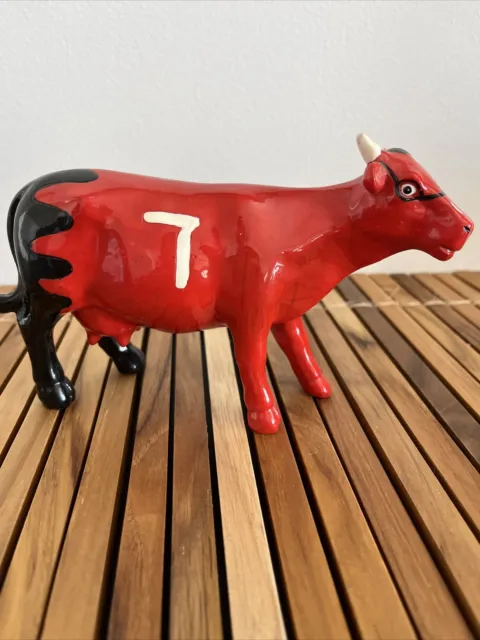 Cow Parade K’s Collection RED / BLACK #7 ~ 4" Tall