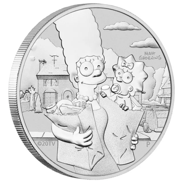 Silbermünze 1 oz Marge & Maggie Simpson 2021 Tuvalu in Stempelglanz gekapselt