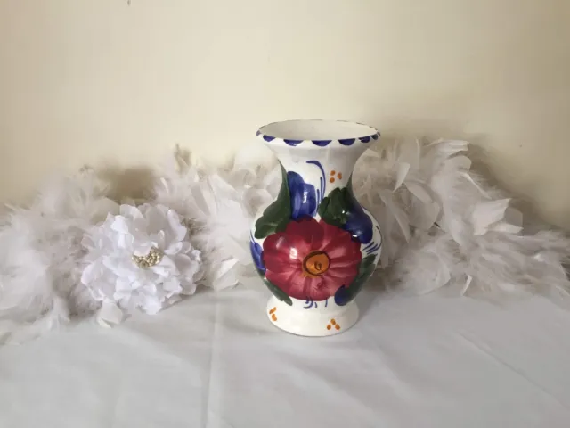 Vase, Hand painted small floral vase, white floral ceramic vase, home décor