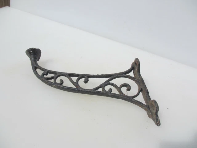 Vintage Wrought Iron Bracket Basket Hanger Hook Holder Twisted 3