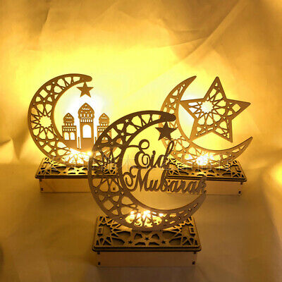 Luz LED de madera palacio juramento Mubarak decoración Ramadán decoración tela de mano musulmana