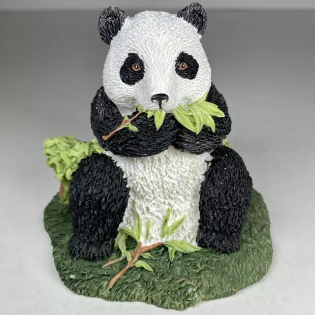 Ceramic World Inc Panda Bear Eating Bamboo Resin Figurine Statue 3.5” Figure