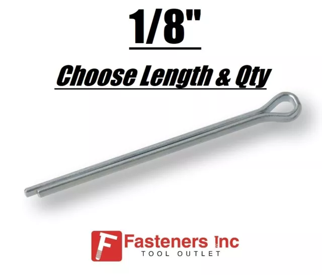 1/8" Diameter Cotter Pin Keys Split Zinc Plated (All Sizes)