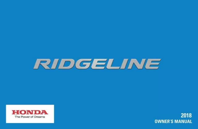 2018 Honda Ridgeline Owners Manual User Guide Reference Operator Book