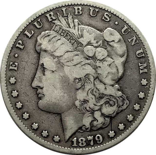 U.S.A. Silver MorganDollar 1879S in F Great toning