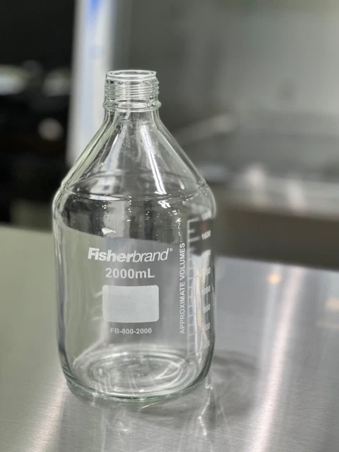 FisherBrand FB-800-2000 200mL Media Storage Bottle No cap
