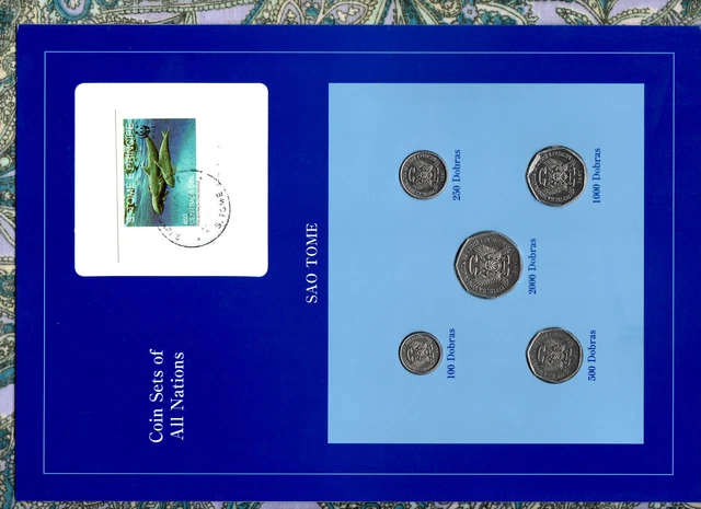 Coin Sets of All Nations Sao Tome 1997 UNC 2000,1000,500,200,100 Dobras Orcas