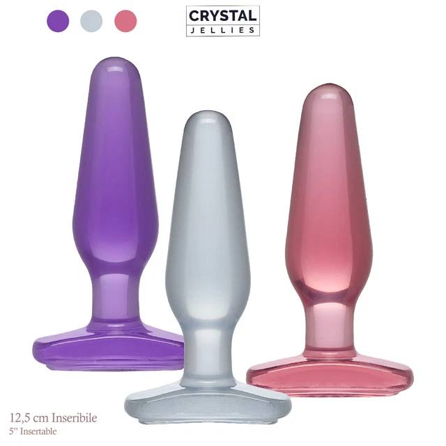 Doc Johnson's 5" Crystal Jellies Medium Butt Plug,Clear, Pink, Purple - 12,5 cm