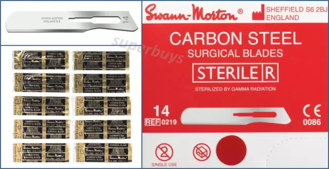 10pcs Number 14 Swann & Morton Sterile Scalpel Blades Dermaplaning Vellus Hair