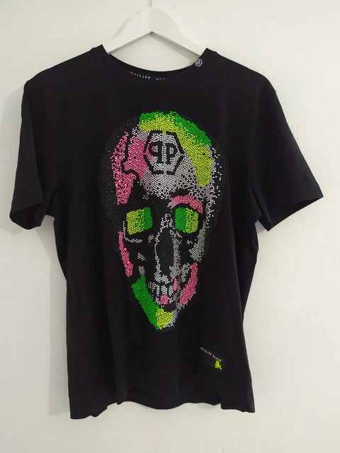 T-SHIRT PHILIPP PLEIN X ALEC MONOPOLY - Collaboration Rare, Taille L, Blanc - Occasion Très Bon état