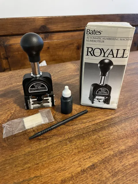 Bates Royall RNM6-7 Automatic Numbering Machine Ink Stamp