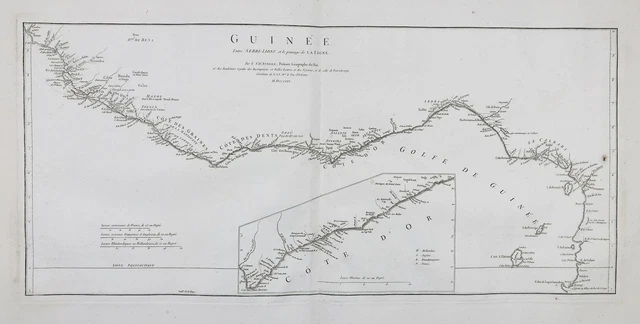 Guinea Western Africa Afrique Sierra Leone Cote D Or Map Card Anville 1775