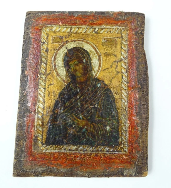 Antike Ikone Bild auf Holzplatte der Maria   /;44