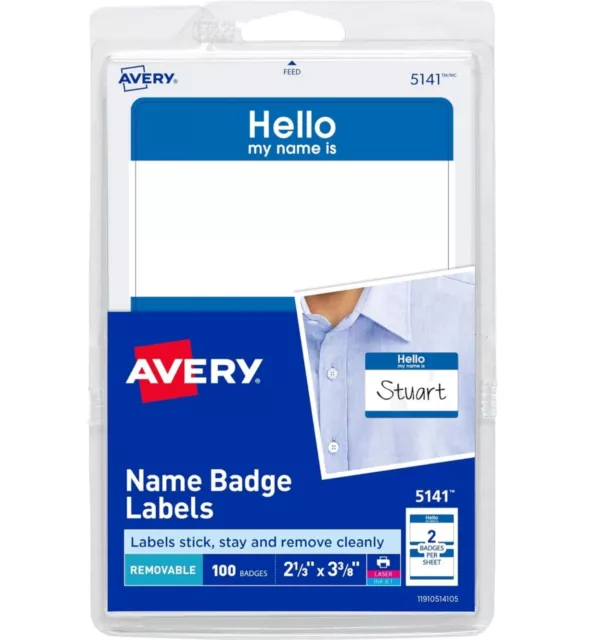 Avery Dennison Ave-5141 Name Badge Label - 2.31" Width X 3.37" Length