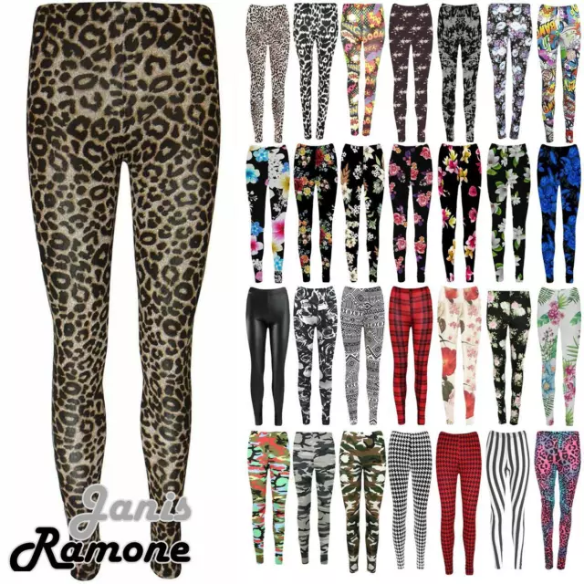 Girls Printed Leggings Kids Full Length Stretchy Skinny Leggings Casual Trouser