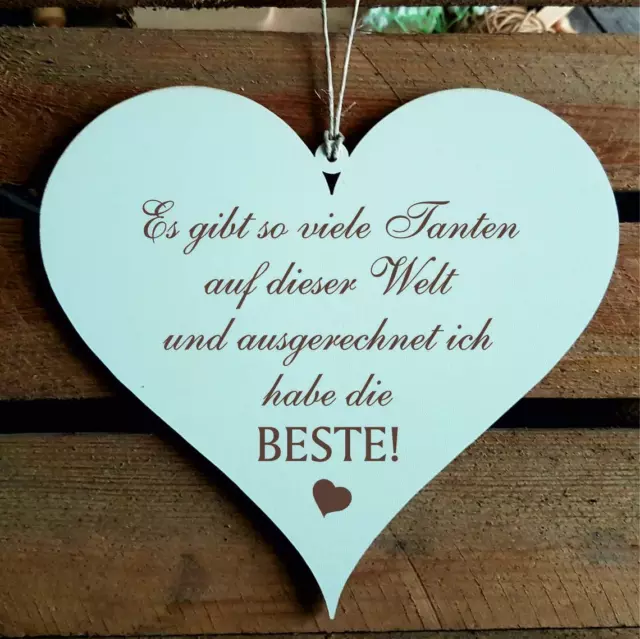 Schild Herz Dekoschild BESTE TANTE Shabby Türschild Dekoherz Wand Holzschild ❤