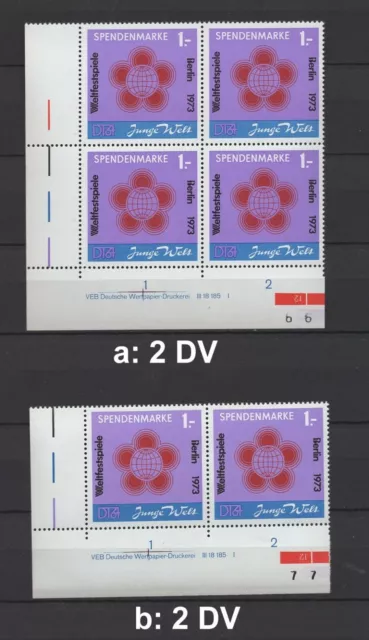 DDR Spendenmarke 2 DV, Druckvermerk, postfrisch, bitte auswaehlen!! #m389