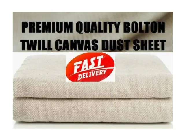 Heavy Duty 100% Cotton Twill Dust Sheets many Sizes DIY Builder Decorating Cover