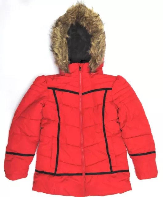 Steve Madden Girls' Winter Jacket Coat Puffer Bubble Hooded Red Size 14/16