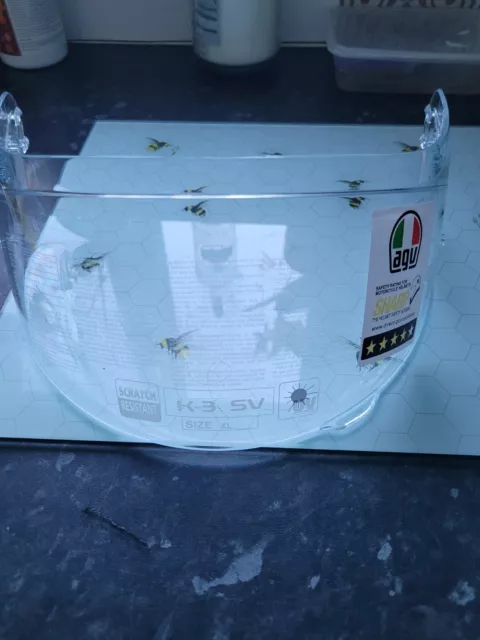 AGV GT2 K3-SV Anti Scratch / Pinlock Ready Visor XL Clear GENUINE NEW UNUSED