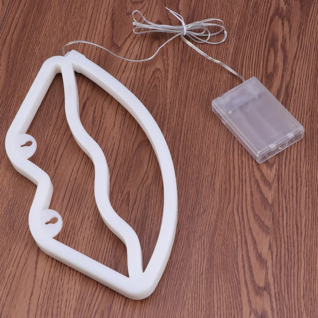 HELLO NEON Signs Party Red Lip Kiss Decor Picture Window Miss