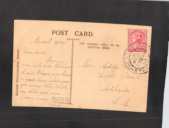 C2523 Glamour Miss Marie Studholme Rotary Photo PU1907 Adelaide vintage postcard 2