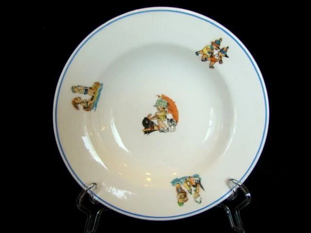 Vintage DITMAR URBACH Czechoslovakia Pottery CHILDREN'S Bowl, Train