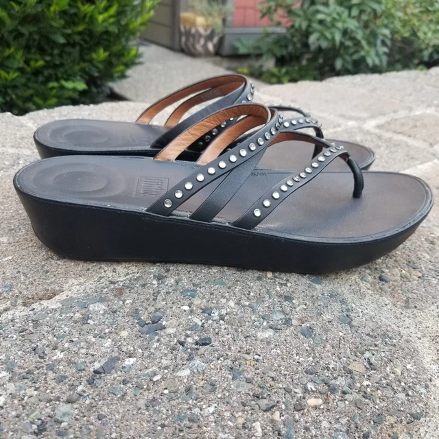 FitFlop Womens 11 Linny Criss Cross Toe Thong Sandal’s Size Rhinestones