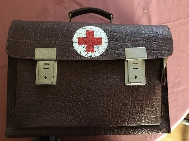Sanitätskoffer Leder Tasche Sanitäter Original Ambulance Krankenwagen