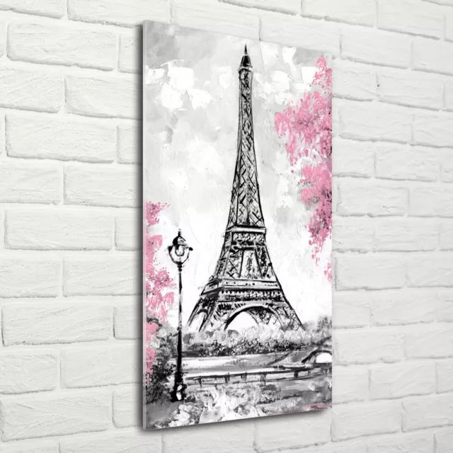 Decoración Moderna Para Sala De Estar Cuadros Vidrio 70x140 Torre Eiffel París