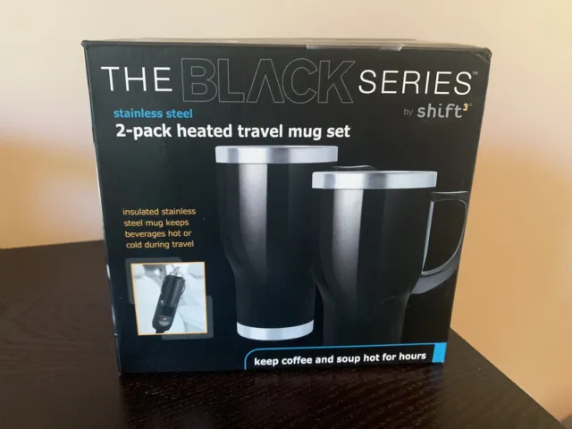 The Black Series 2-Pack 14 ounce Heated Travel Mug Set Shift3