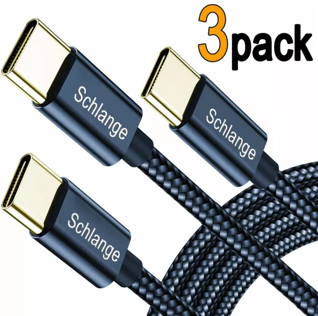 (3 Pack) Braided USB C Type-C Fast Charging Data Charger Cable Cord 3/6/10FT