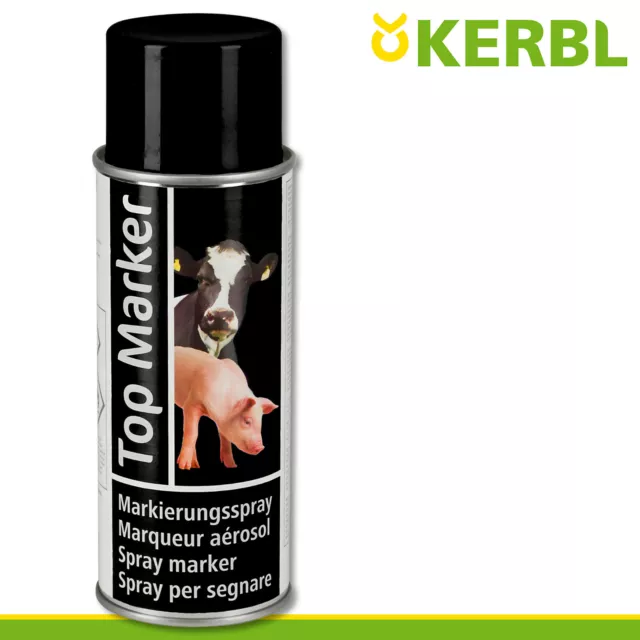 Kerbl 500ml Bétail Haut Marker Noir de Pâturage Mouton Vaches Cochons Stable