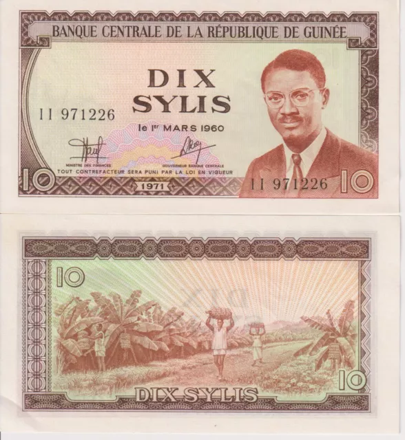 RÉPUBLIQUE DE Guinée / GUINEA Billet 10 SYLIS 1960 .. NEUF