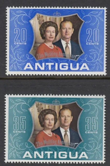 Antigua Queen Elizabeth 2nd 1972  Royal Silver Wedding set   SG 339 - 340   MNH