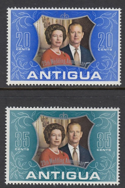 Antigua Queen Elizabeth 2nd 1972  Royal Silver Wedding set   SG 339 - 340   MNH