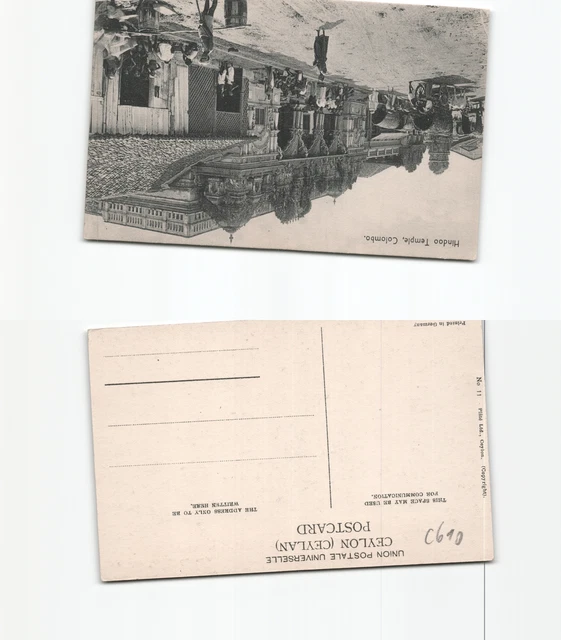 (c610)   Ansichtskarte Hindutempel in Colombo  Ceylon ungebraucht