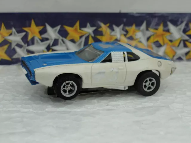 Vintage Aurore AFX Mag Roues Plymouth Road Runner Fente Voiture Blanc Bleu 43