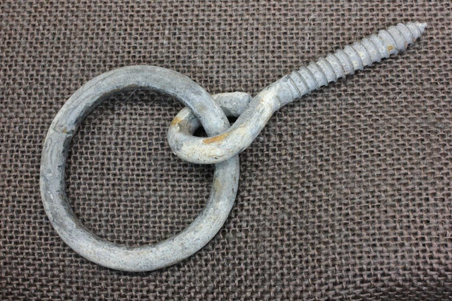 Old Hitching Post Ring 2 5/8" Horse Tie Barn Find Plant Hook Vintage Rustic