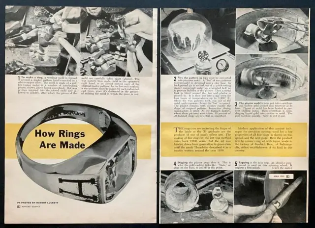 Cómo se hacen los anillos"" Bardach Bros. 1951 método pictórico de cera perdida