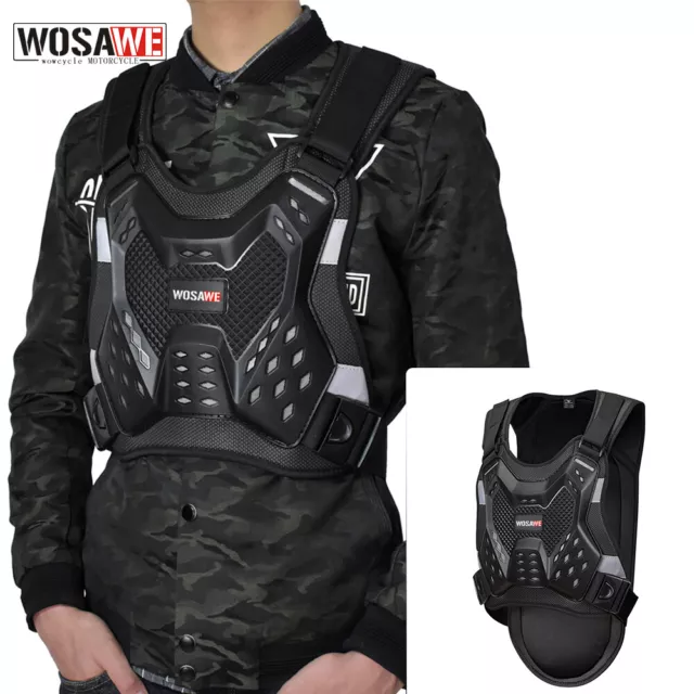 WOSAWE Erwachsene Motorrad Rücken Brust Protektor Reflektierende Body Armor Vest