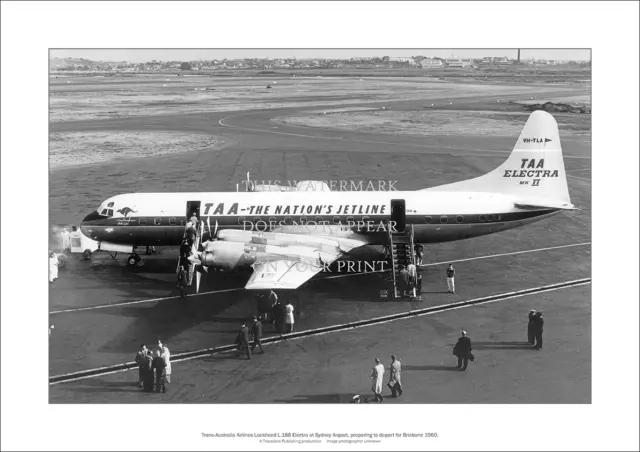 TAA Lockheed L.188 Electra A3 Art Print – Sydney Airport – 42 x 29 cm Poster
