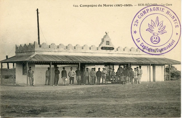 Carte Postale Campagne Du Maroc Ber-Rechid La Gare